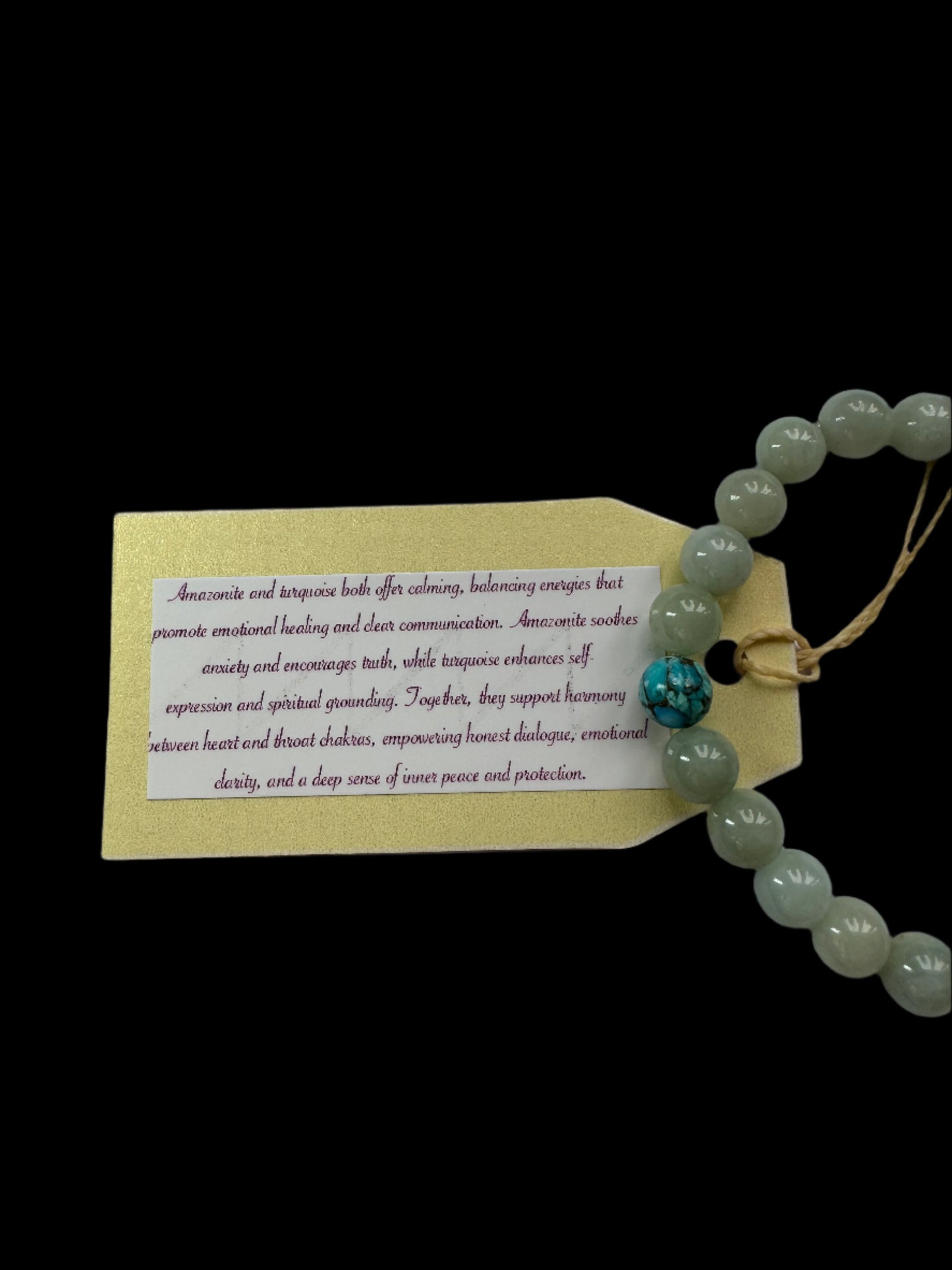 Crystal Bracelet - Amazonite with Sonoran Spiderweb Turquoise