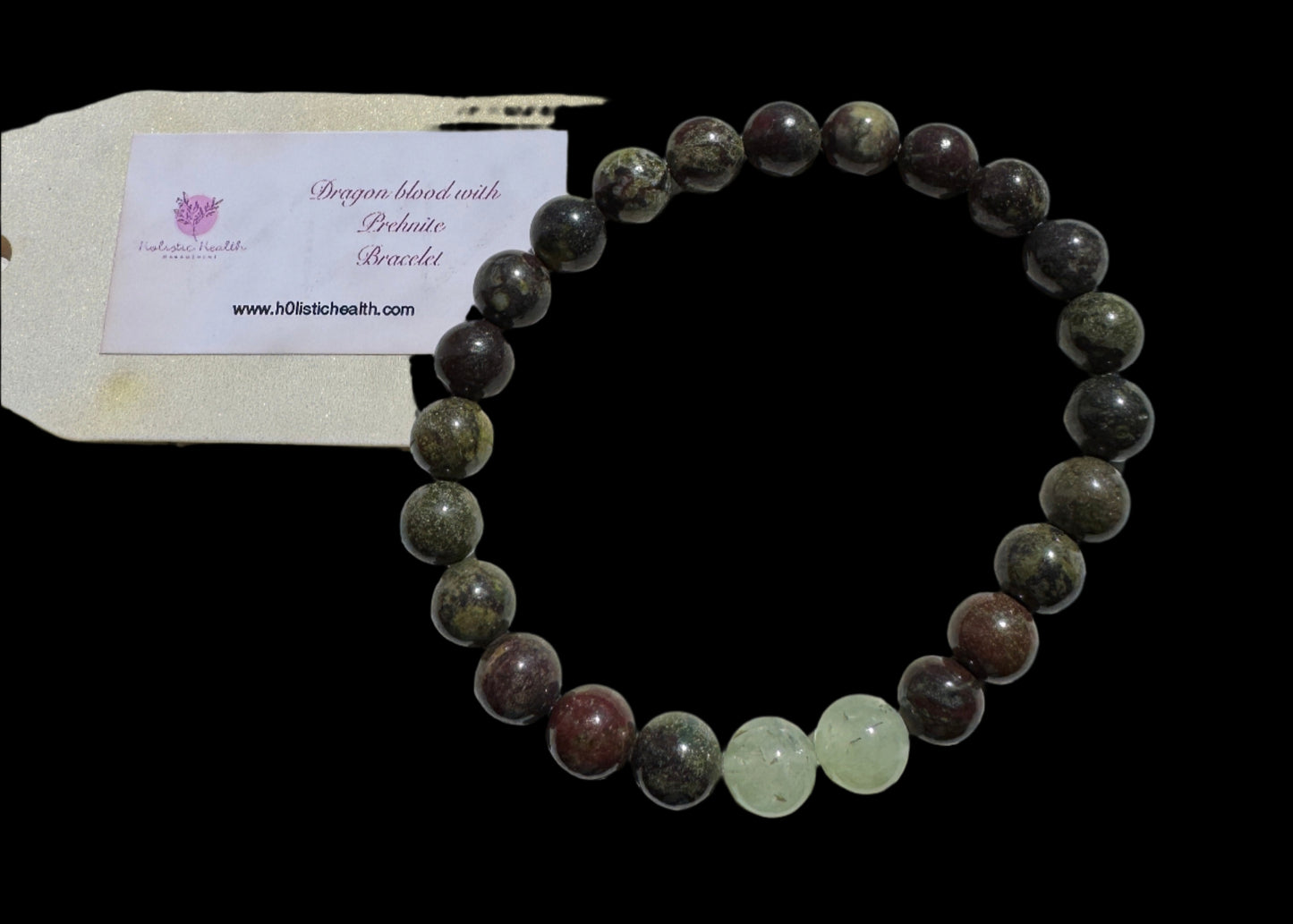 Crystal Bracelet - DragonBlood and Prehnite