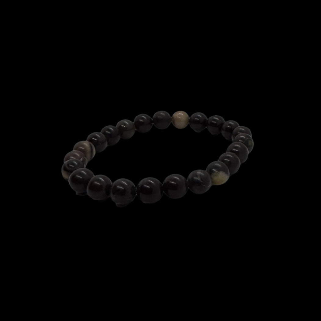 Purple Artistic Stone 8mm stretch bracelet