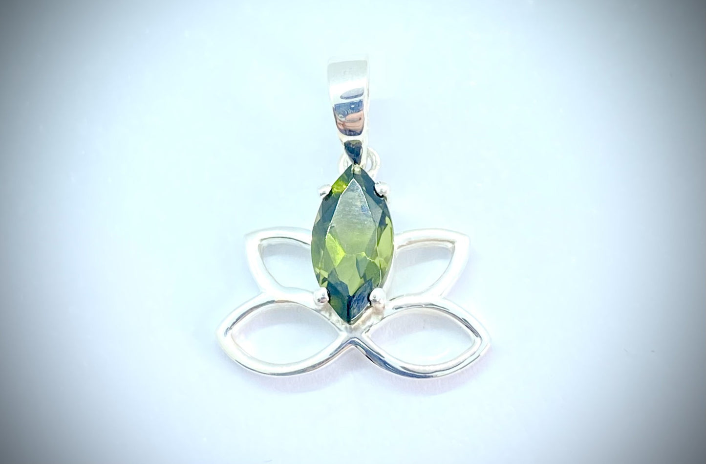 Moldavite in Sterling Silver Pendant