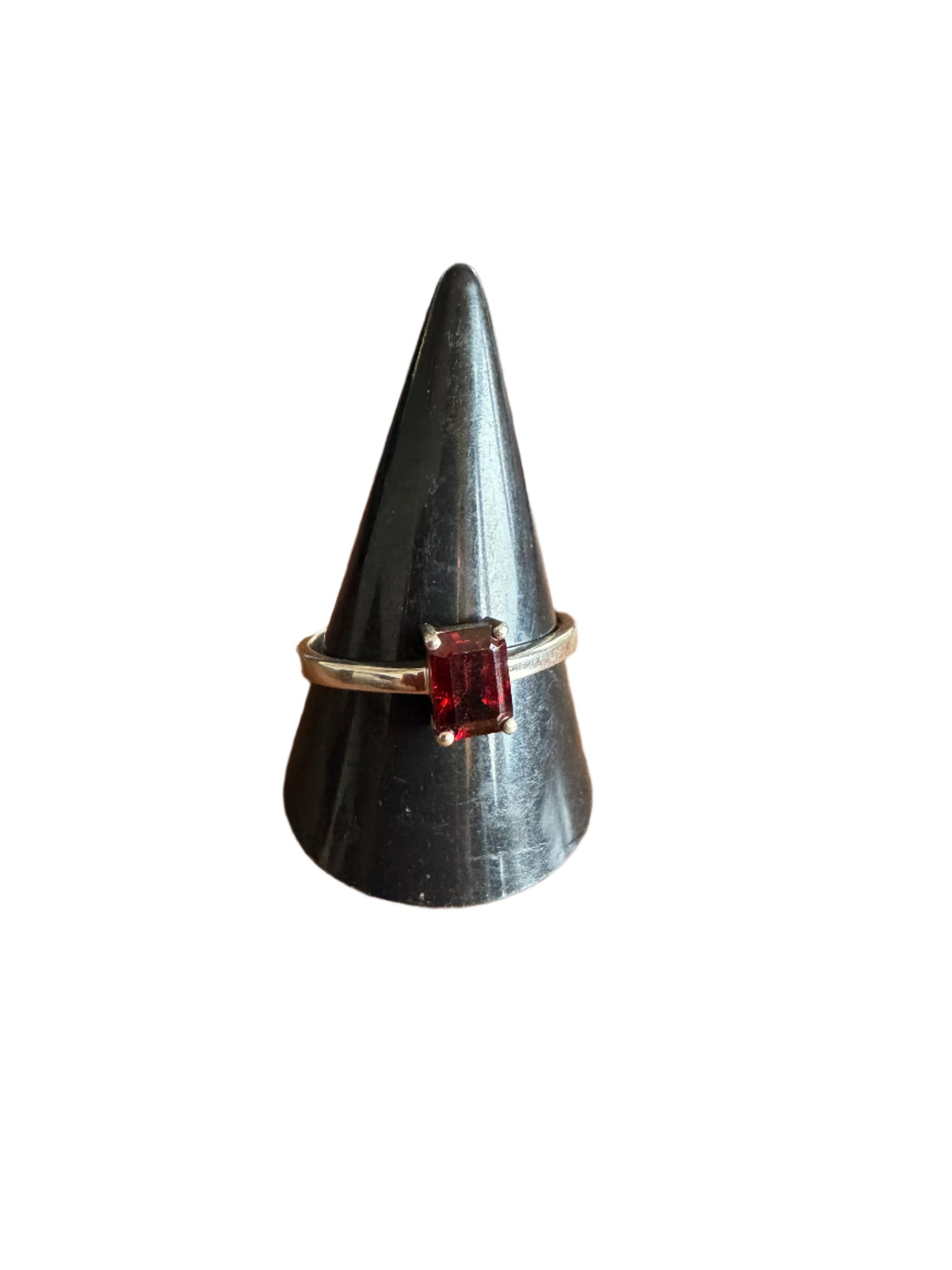 Garnet in Sterling Silver Ring