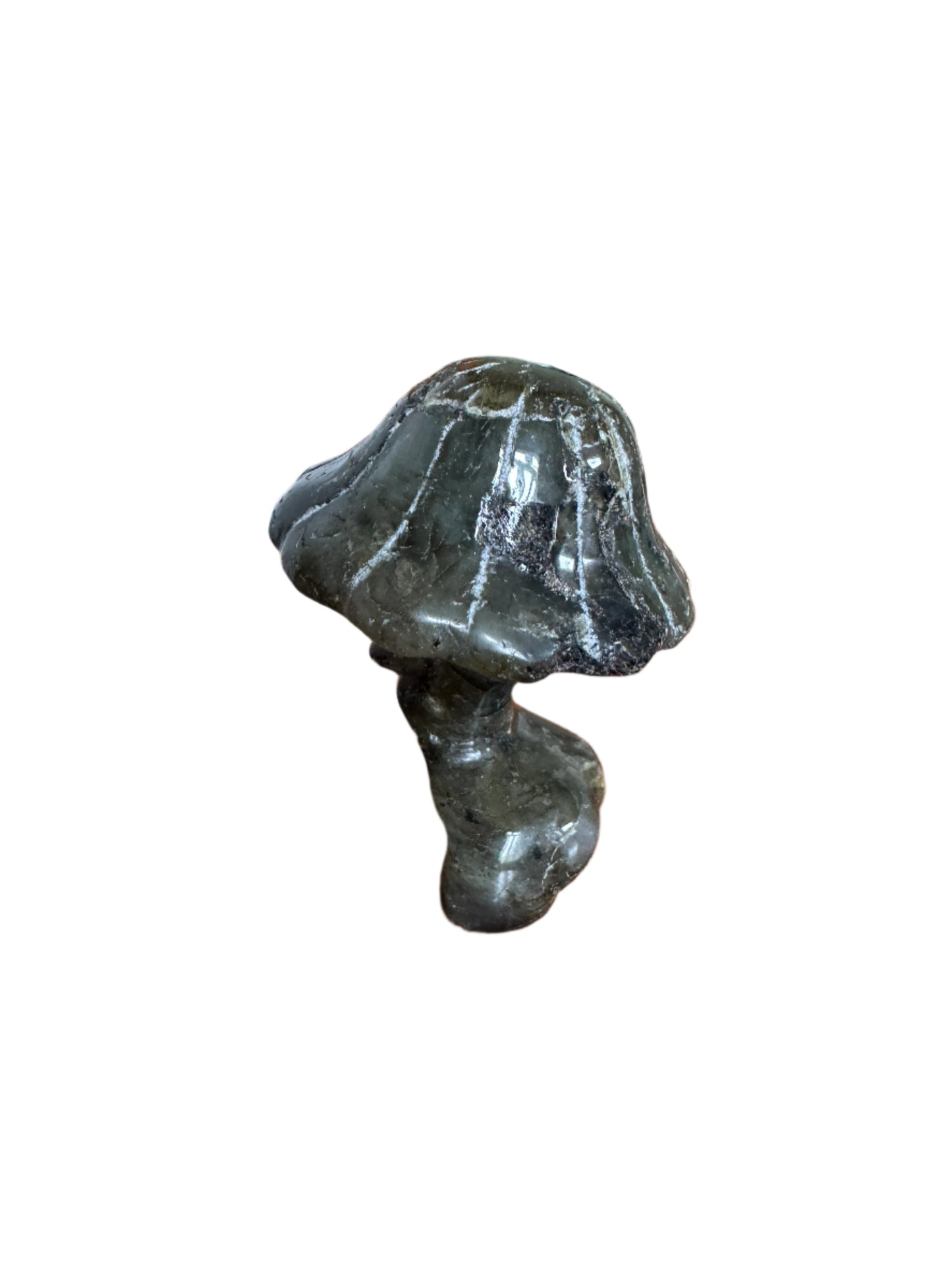 Small Labradorite Lady Mushroom Figure