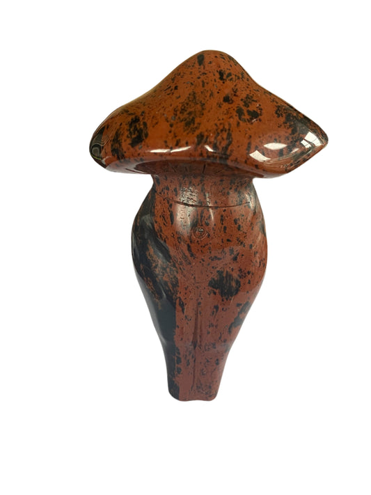 Large Mahogany Obsidian Mushroom Lady Body