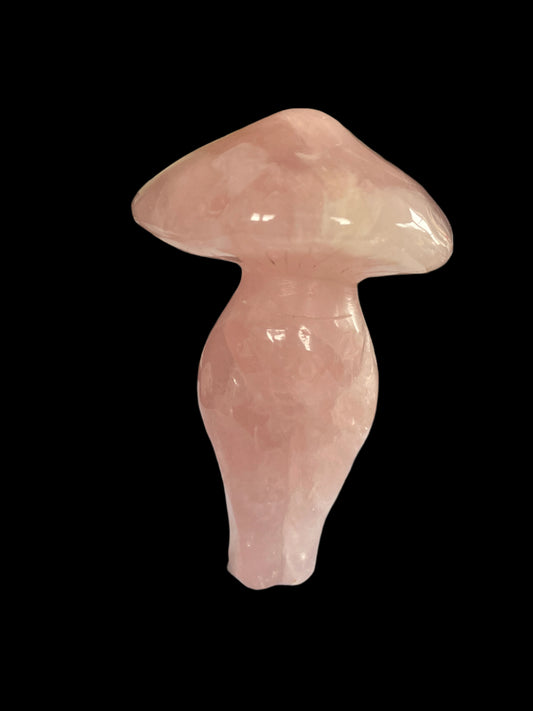 Large Rose Quartz Mushroom Lady Body