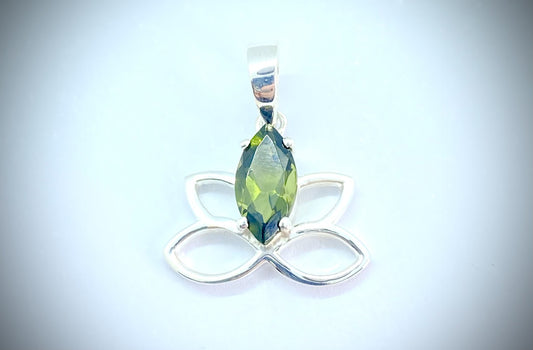 Moldavite in Sterling Silver Pendant