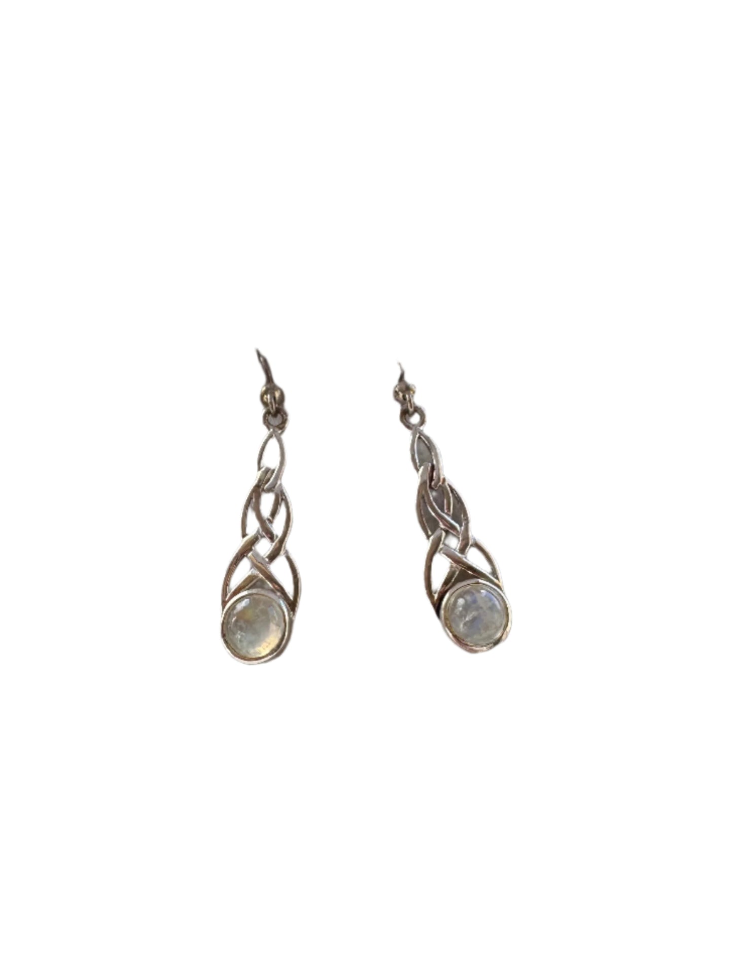 Moonstone Sterling Silver Celtic Drop Earrings