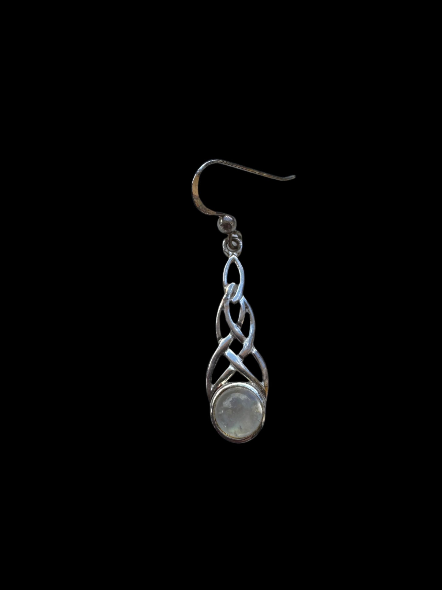 Moonstone Sterling Silver Celtic Drop Earrings