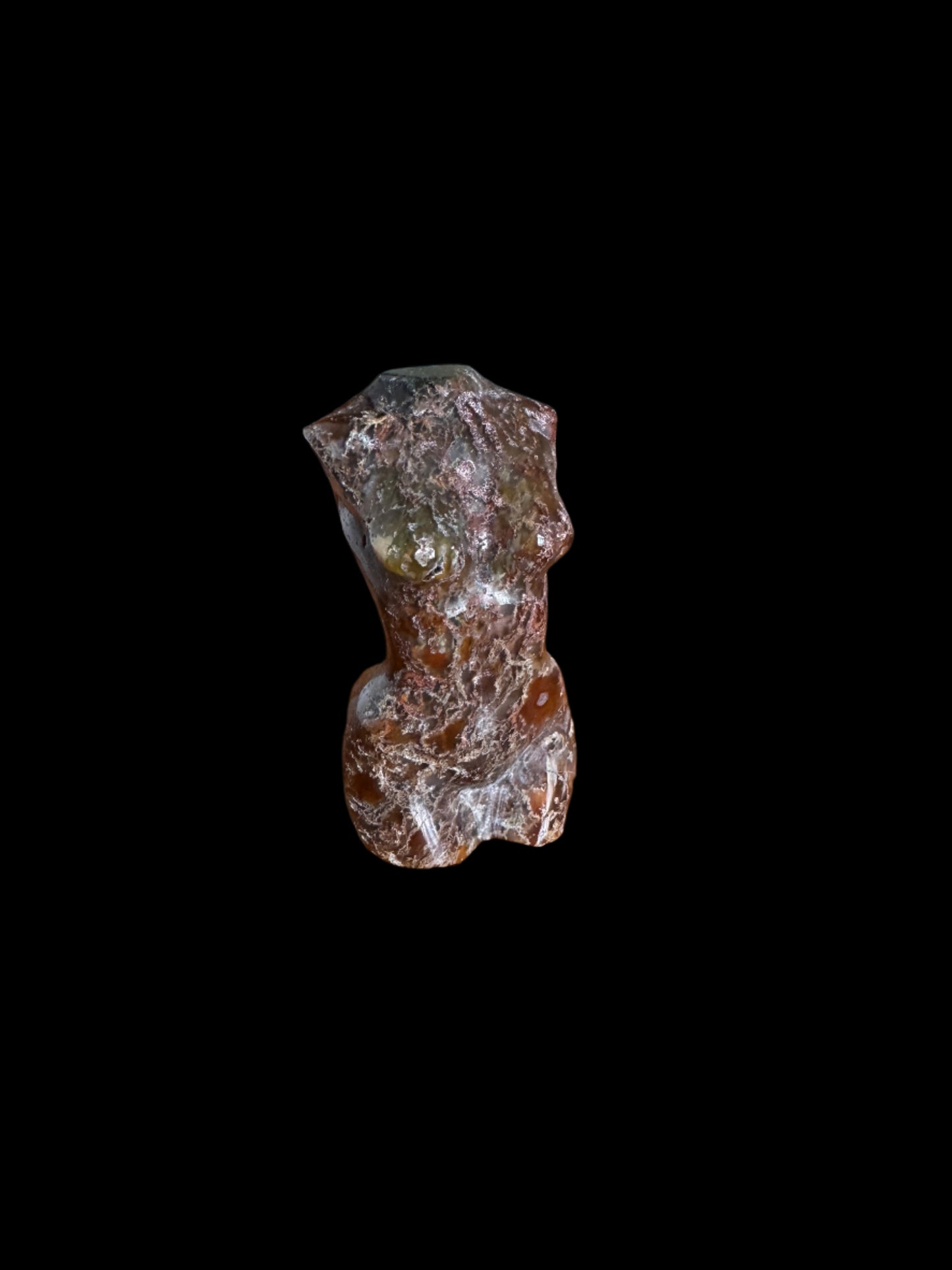 Red Moss Agate Lady Figure