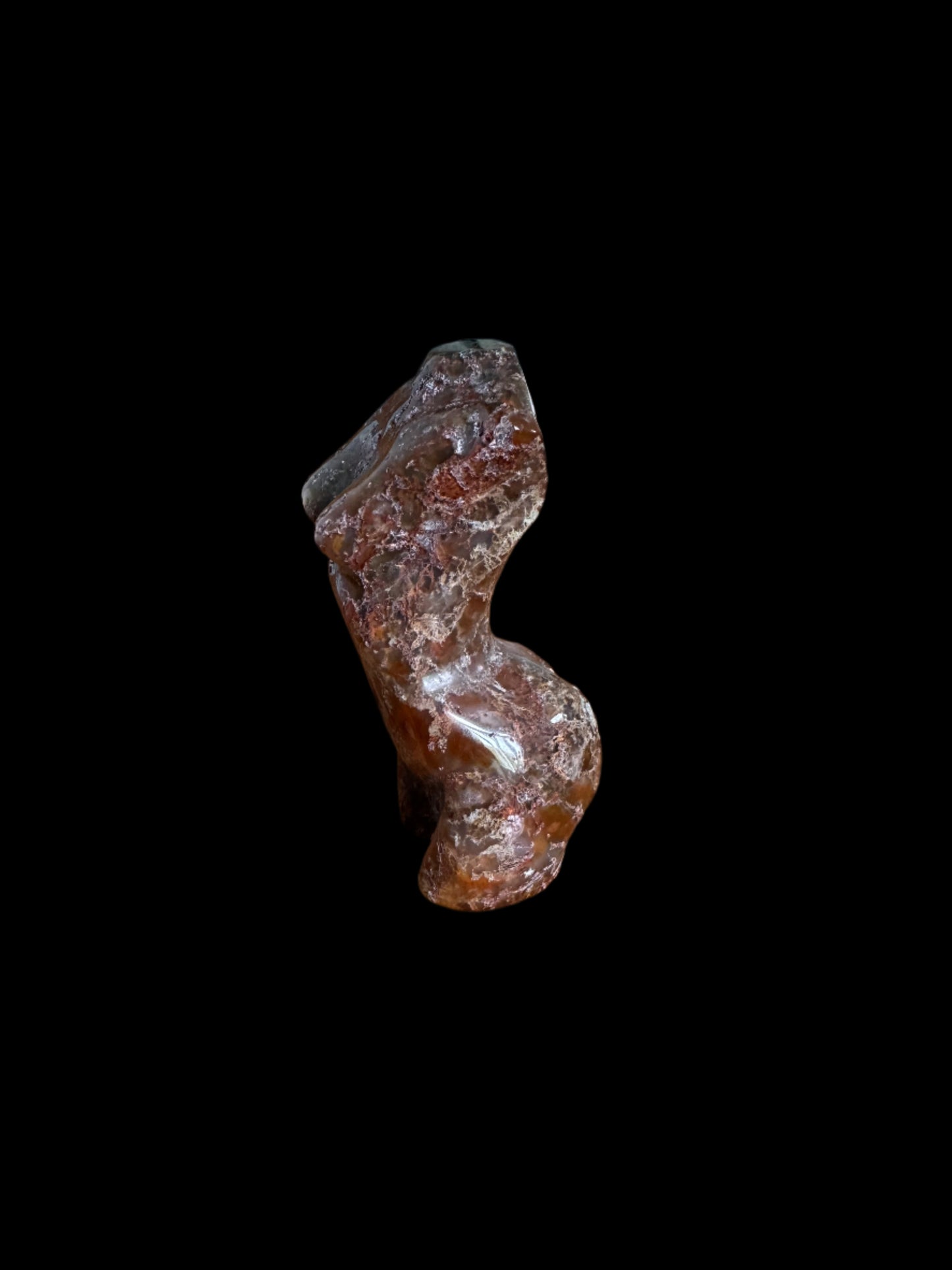 Red Moss Agate Lady Figure