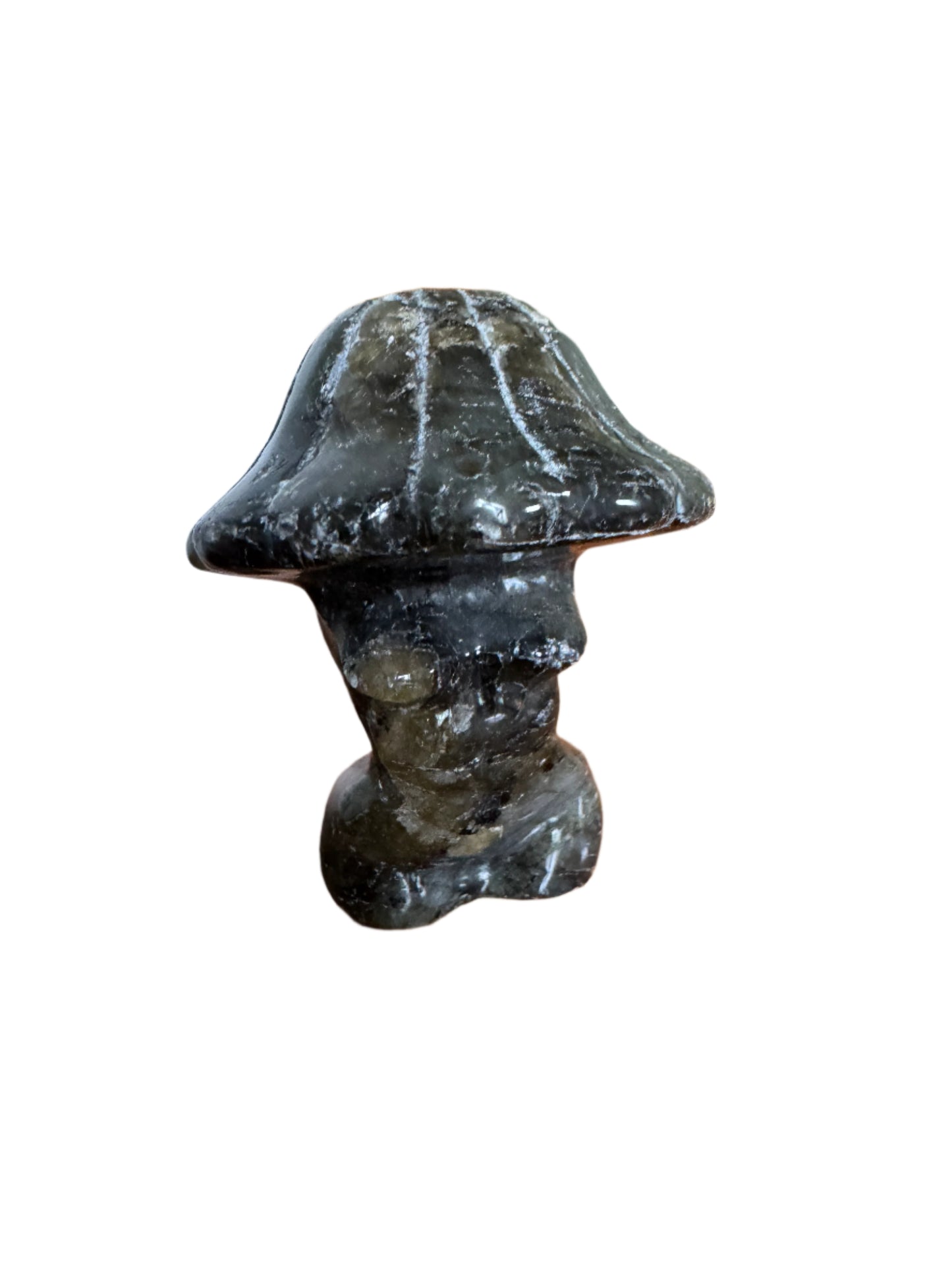 Small Labradorite Lady Mushroom Figure