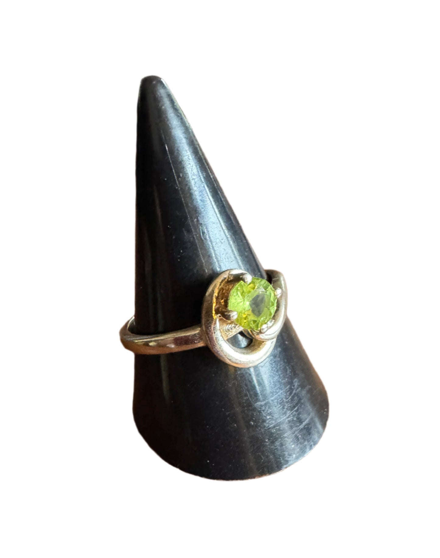 Sterling Silver Knot Ring with Peridot