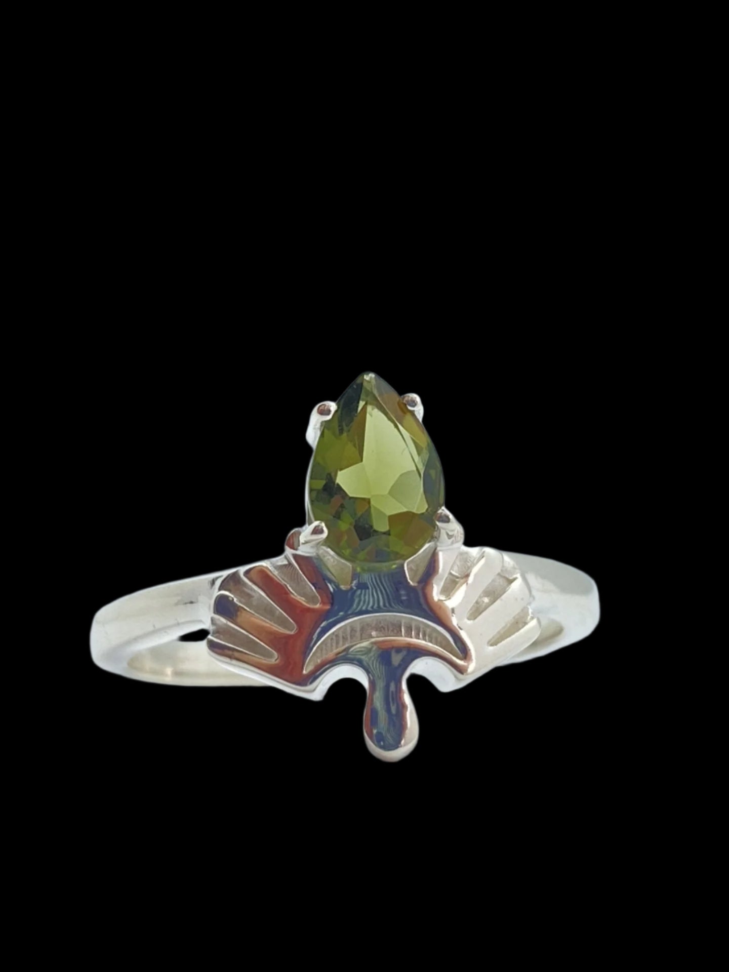 Sterling Silver Ring with Moldavite