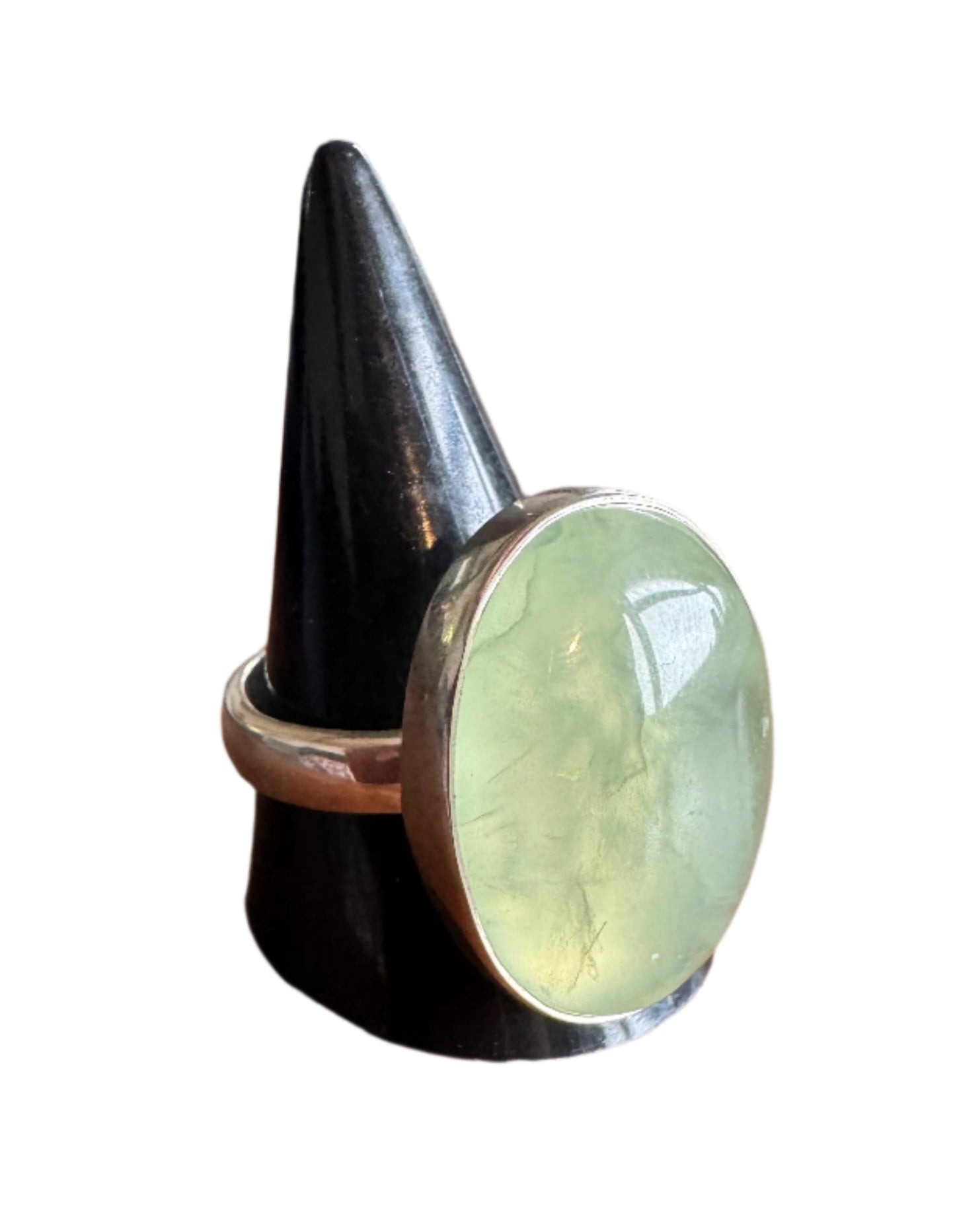 Sterling Silver Ring with Prehnite