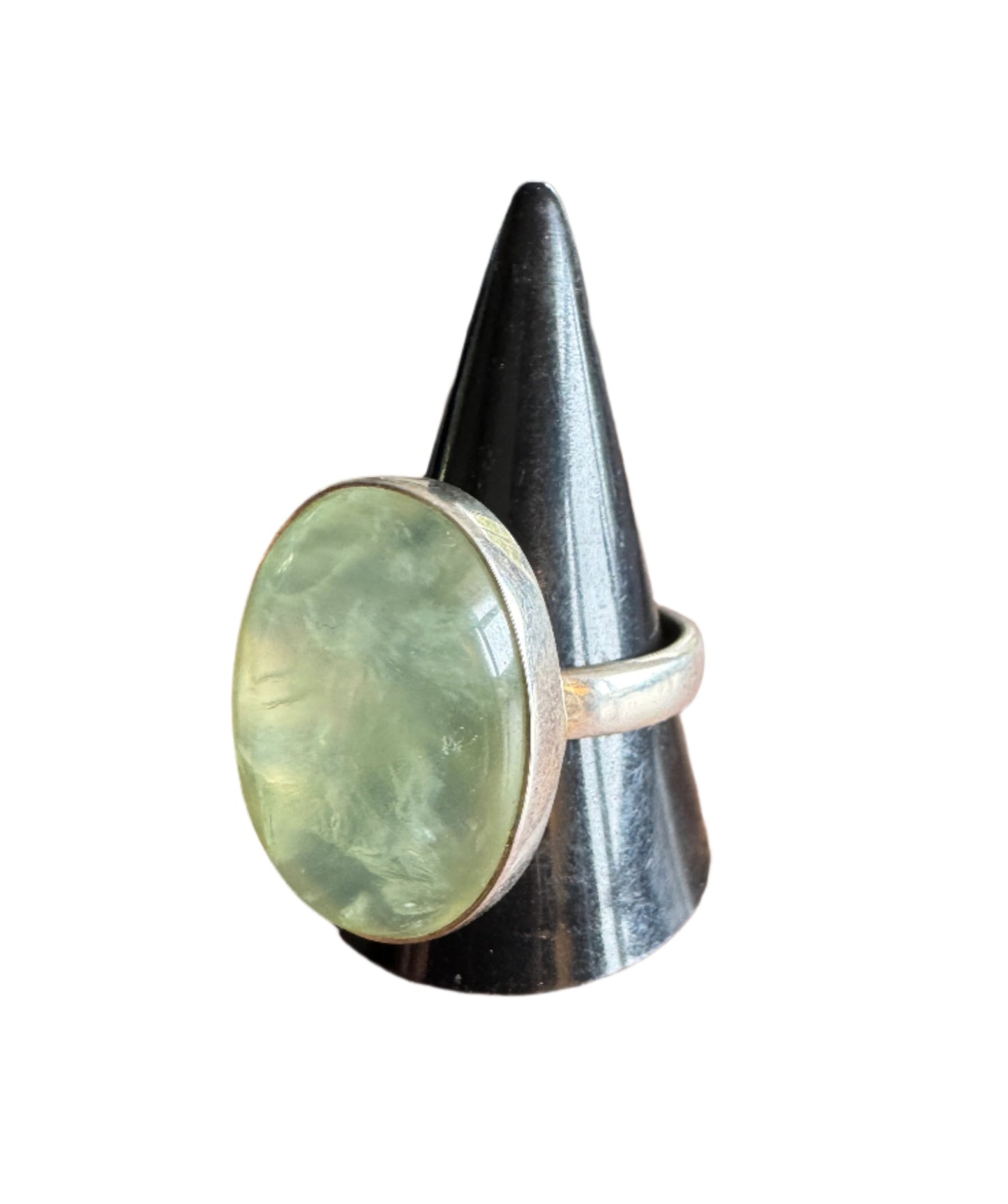 Sterling Silver Ring with Prehnite