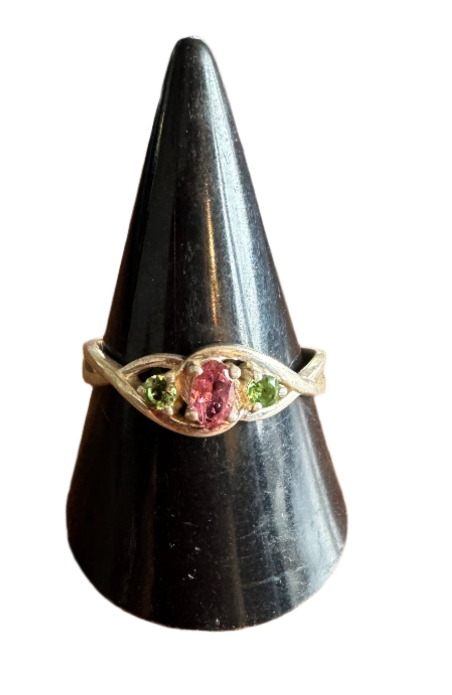 Sterling Silver Ring with Watermelon Tourmaline