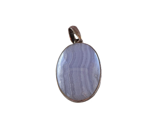 Sterling Silver and Blue Lace Agate Pendant