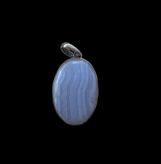 Sterling Silver and Blue Lace Agate Pendant