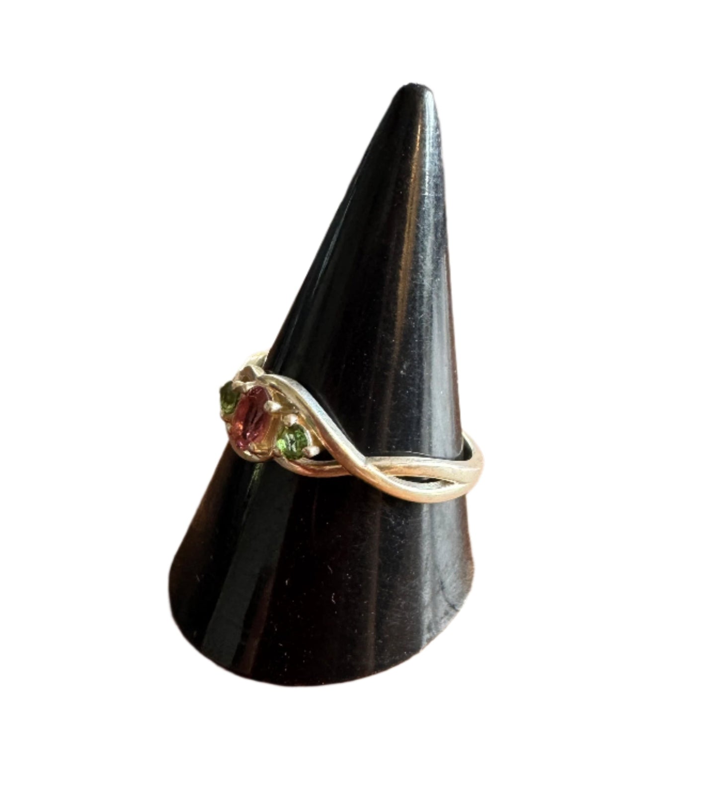 Sterling Silver Ring with Watermelon Tourmaline